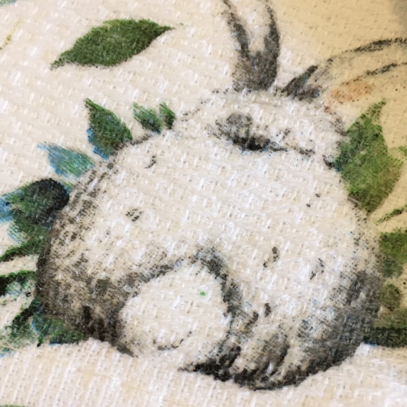 Bunnies in the Garden Easter Spring Kitchen Towels Set of Two Cotton NWT 18x28” - Picture 6 of 16